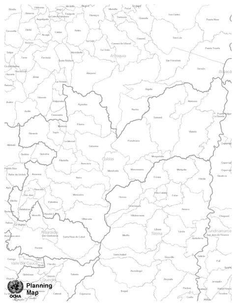 Mapa mudo de Caldas