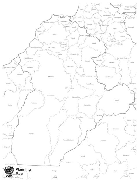 Mapa mudo de Córdoba