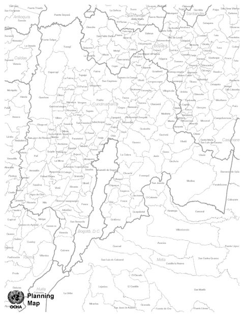 Cundinamarca blank map