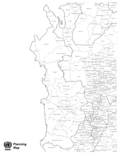 Mapa mudo del Chocó