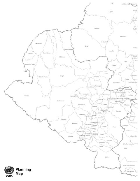 Mapa mudo de Nariño