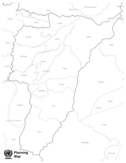 Mapa mudo del Quindío