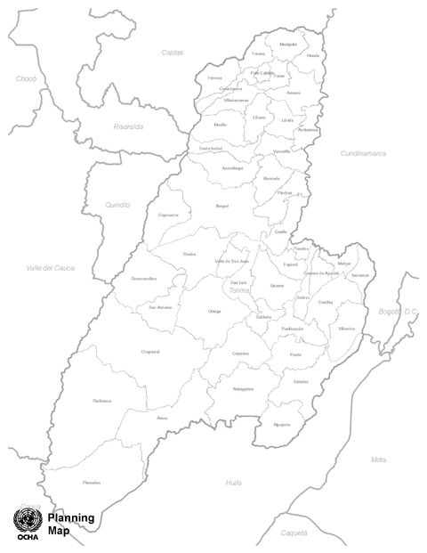 Mapa mudo del Tolima