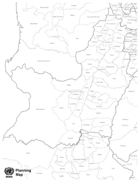 Valle del Cauca blank map