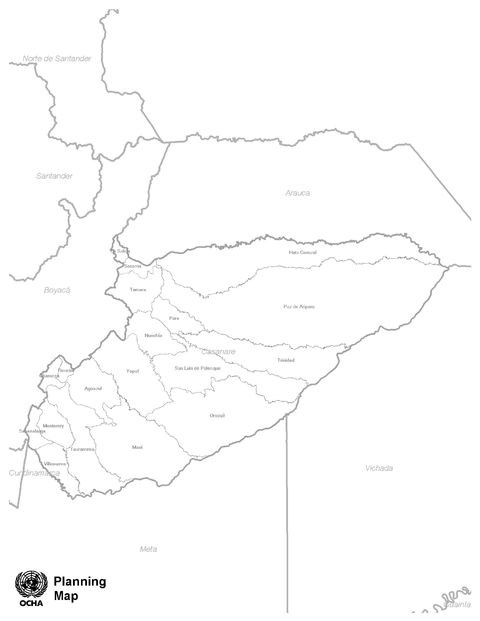 Casanare blank map