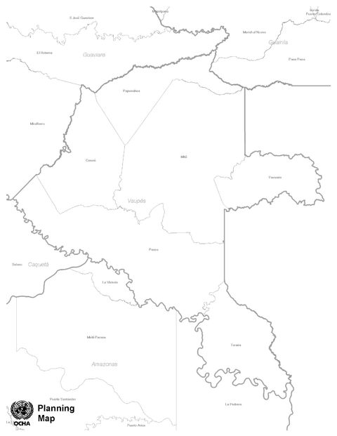 Vaupés blank map