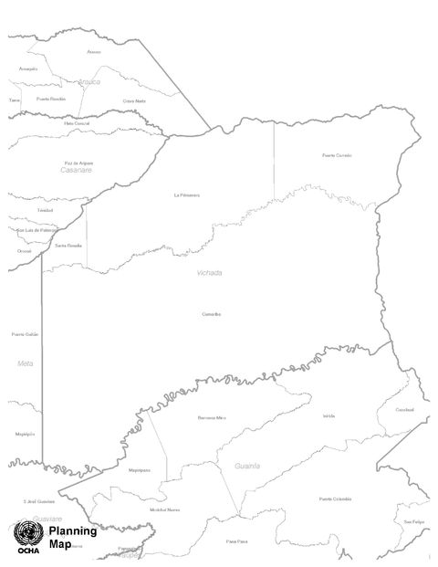 Mapa mudo del Vichada