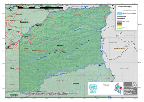 Mapa físico del Vichada