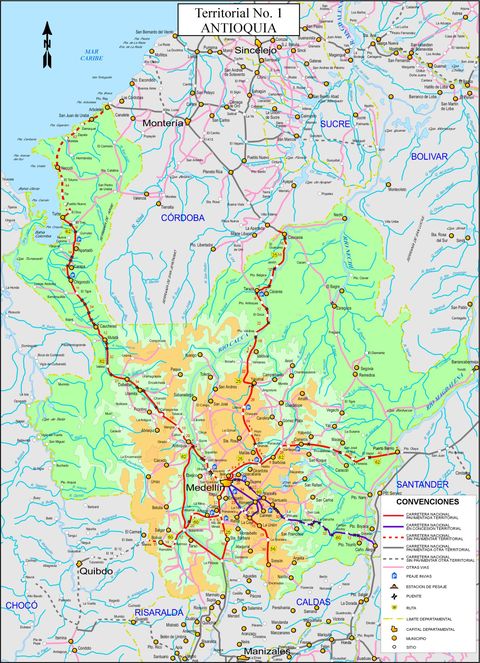 Antioquia road map