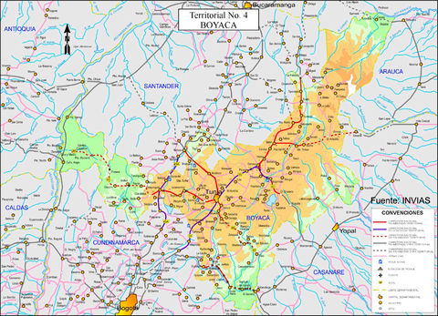 Boyacá road map