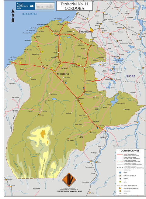 Mapa de carreteras de Córdoba