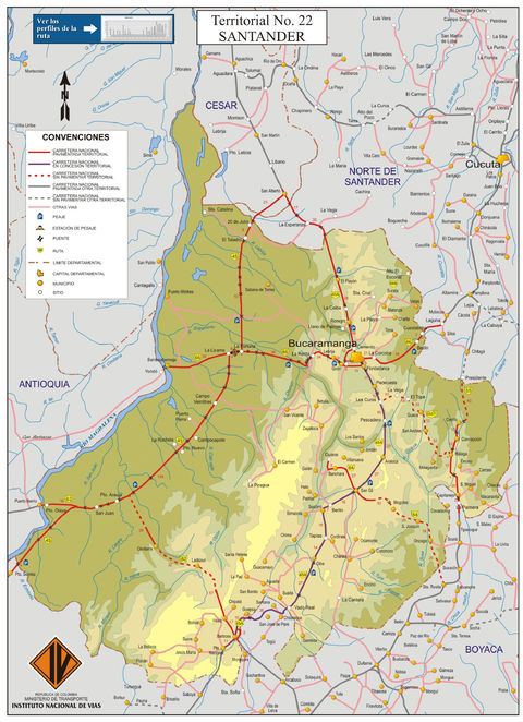 Mapa de carreteras de Santander