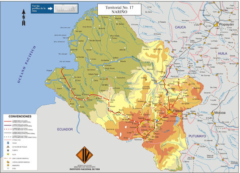 Mapa de carreteras de Nariño