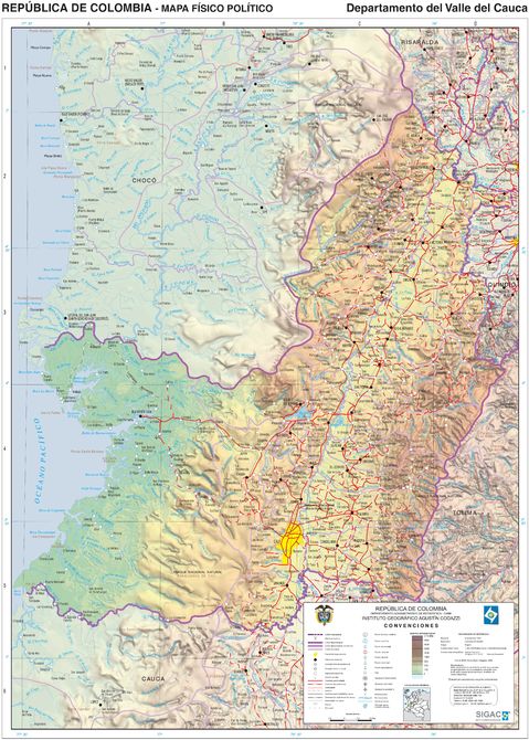 Valle del Cauca map 2003