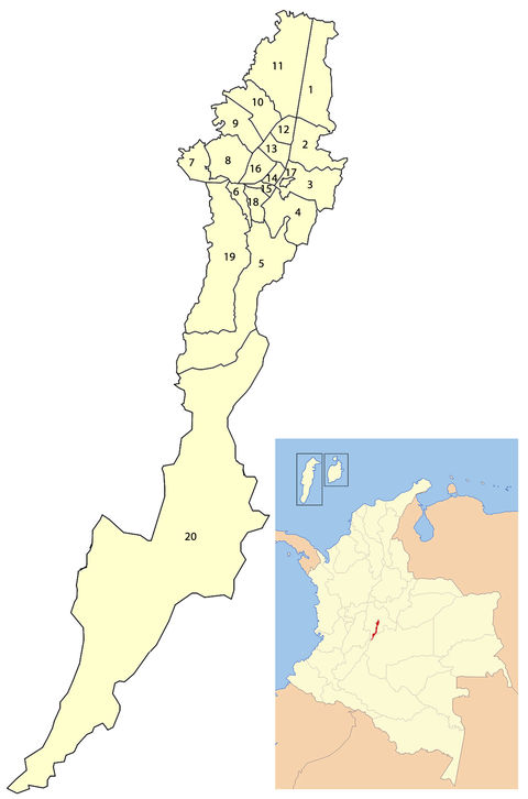 Mapa político de Bogotá