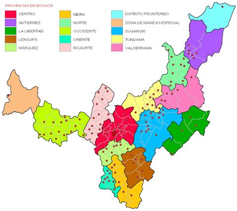 Provinces of Boyacá 2008