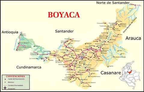 Mapa de carreteras de Boyacá