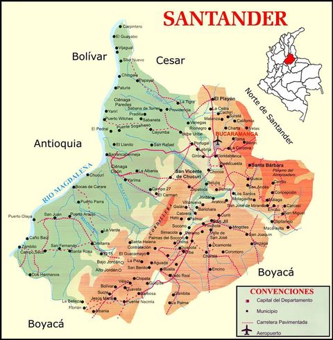 Mapa de carreteras de Santander