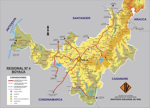 Boyacá road map