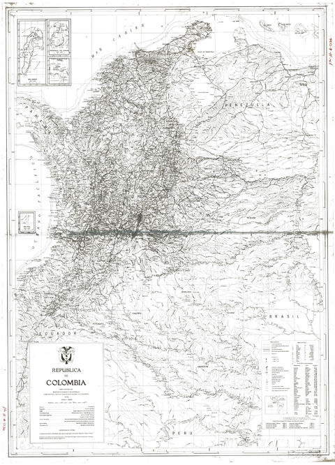 Mapa físico-político de Colombia 1979