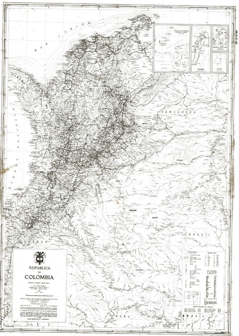 Mapa físico-político de Colombia 1971