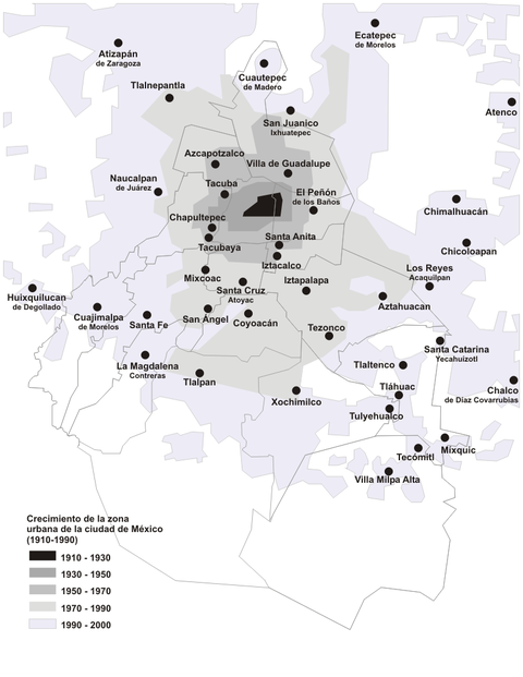 Crecimiento de la ciudad de México