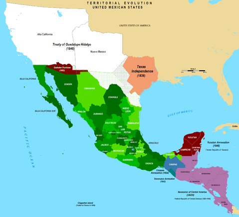 La evolución territorial de México