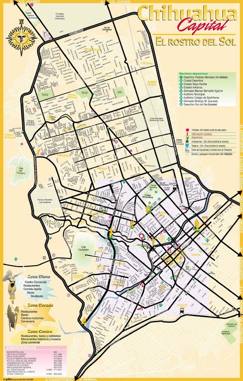 Map of the city of Chihuahua