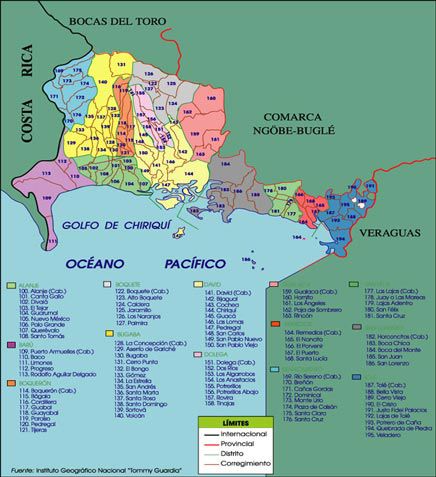 Political map of Chiriquí