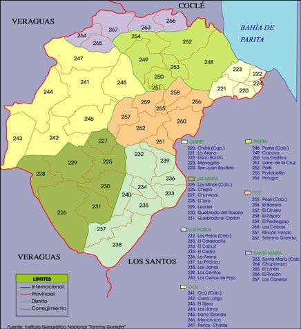 Political map of Herrera | Gifex