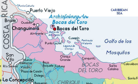 Bocas del Toro map