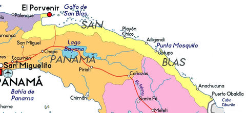 Kuna Yala map