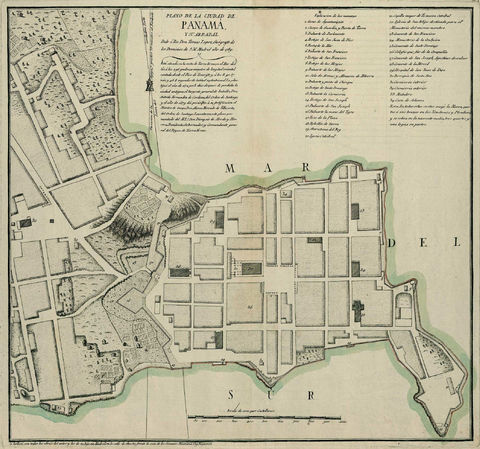 Plano de la Ciudad de Panamá y su Arrabal 1789