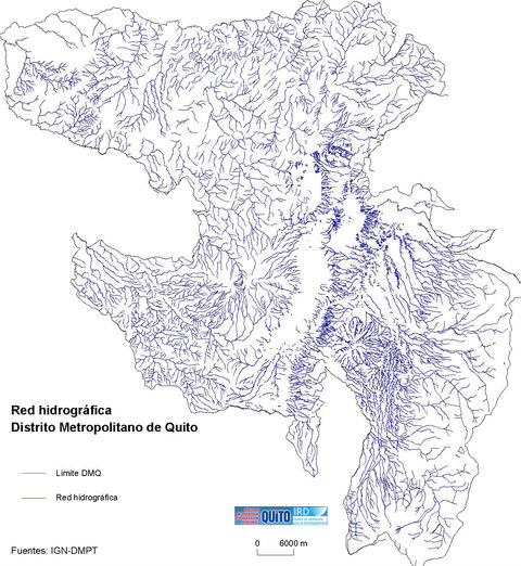 The hydrographic network of the Metropolitan District of Quito