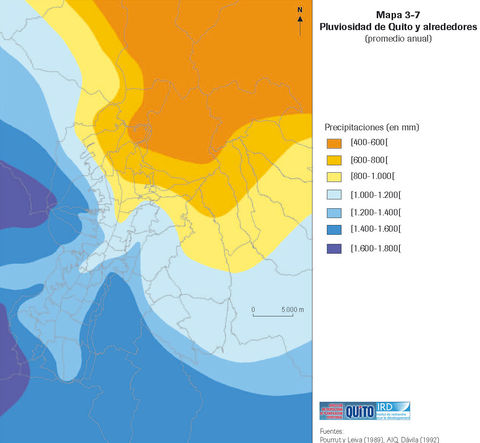 Precipitaciones en el área metropolitana de Quito