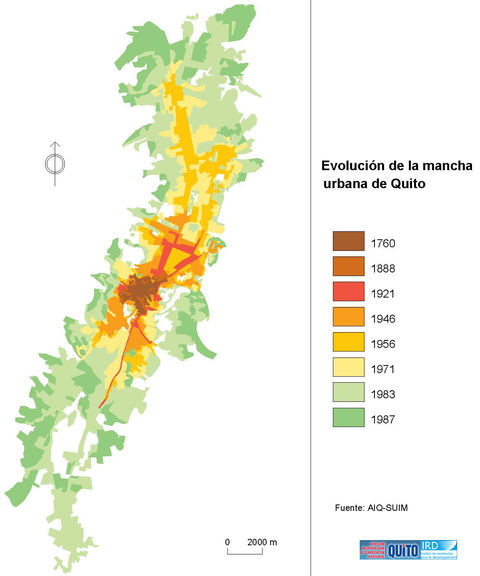 La evolución de la mancha urbana de Quito 1760-1987