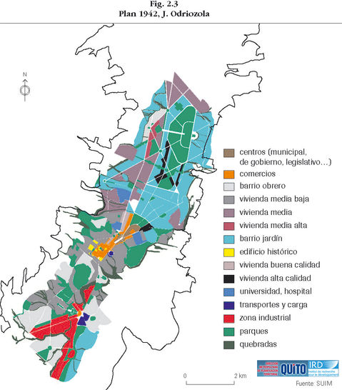 Urban plan of Quito 1942