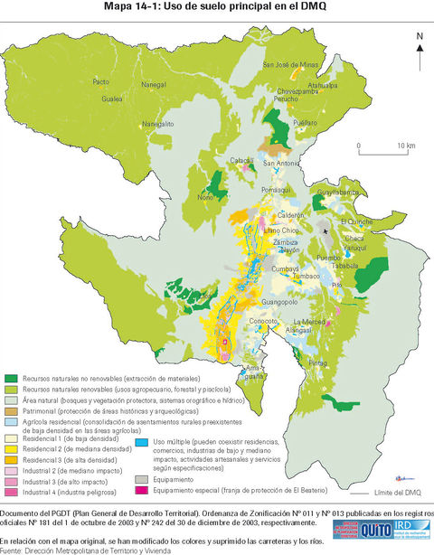 Land use in the Metropolitan District of Quito 2003