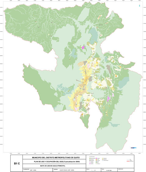 Land use in the Metropolitan District of Quito 2005