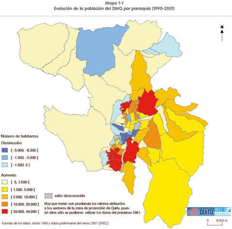 Evolución de la población del Distrito Metropolitano de Quito