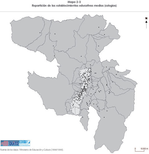 Middle school and junior high school educational facilities in the Metropolitan District of Quito 2001 