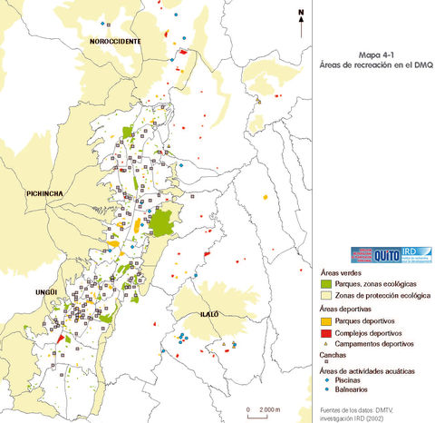 Recreation areas in the Metropolitan District of Quito 2002