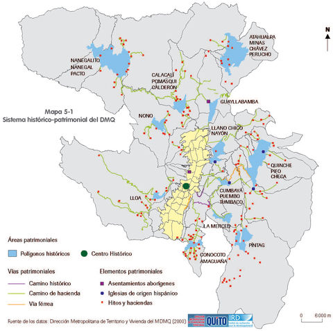 Áreas Histórico-patrimoniales en el Distrito Metropolitano de Quito 2000