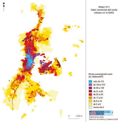 Market value of urban land in the Metropolitan District of Quito 2000