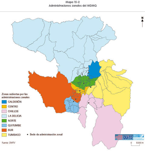 Administraciones zonales del Distrito Metropolitano de Quito 2001