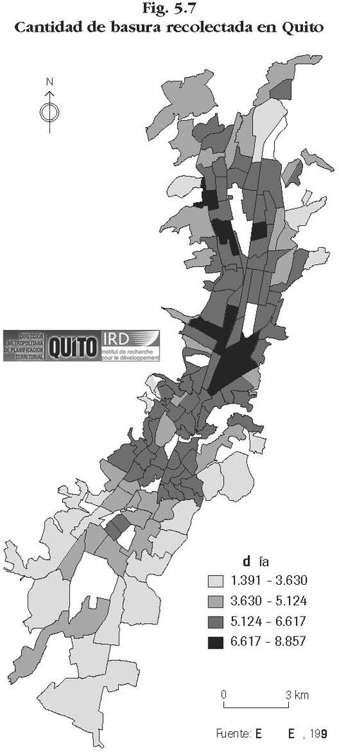 Amount of garbage collected in Quito 1995