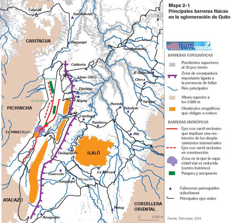 Physical barriers in Quito 2004