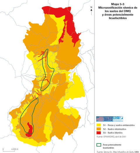 Seismic microzonation map of the Quito Metropolitan District 1988