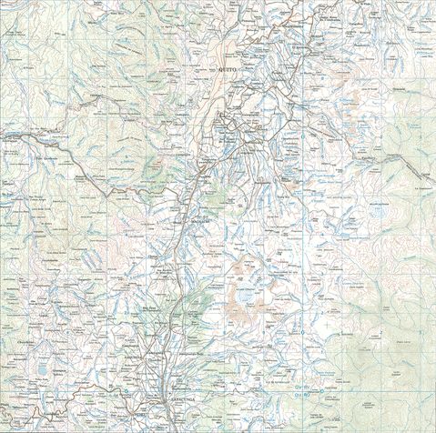 Mapa topográfico de la región de Quito