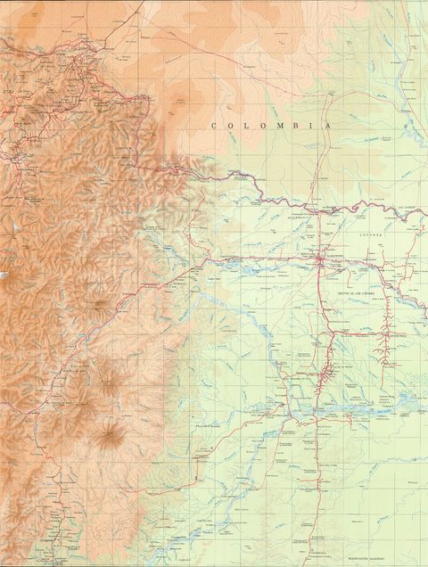 Mapa topográfico de la Región Amazónica 1